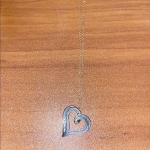 14k necklace with a diamond heart